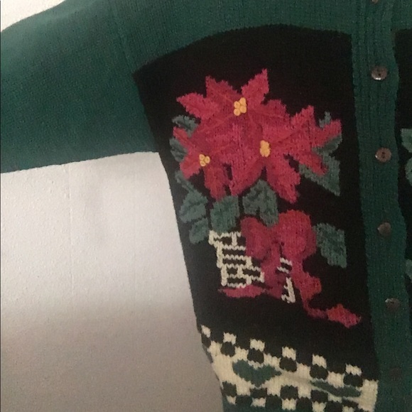 🌺VTG 80s NORDSTOM cottage core wool cardigan - Picture 3 of 10